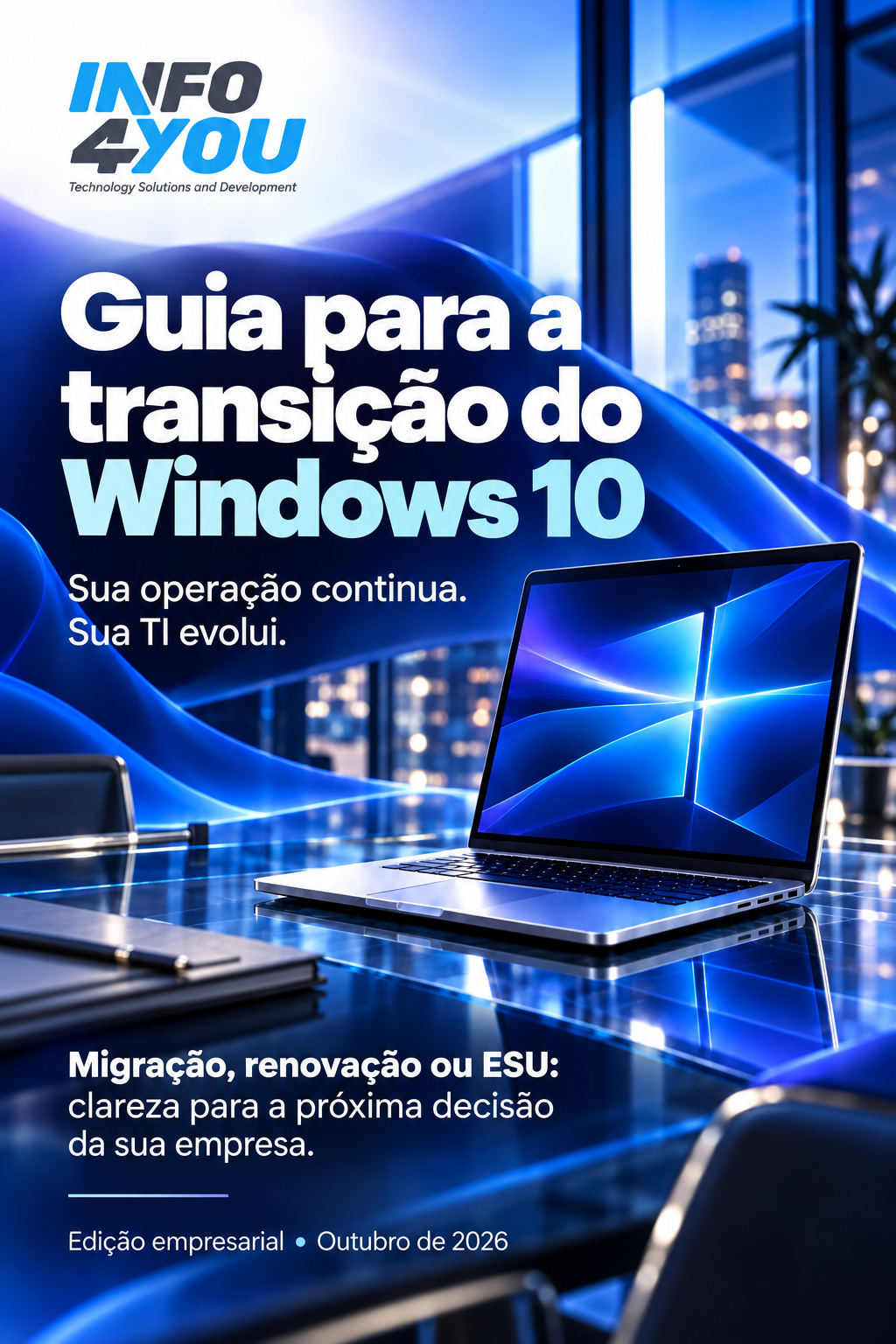 Capa do guia ilustrado para a transição do Windows 10